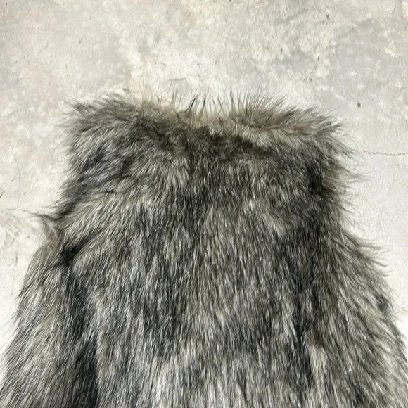 Miss London Faux Fur Leather SidesSleeveless‎ Lined Vest Jacket Coat / Size M - Picture 6 of 8